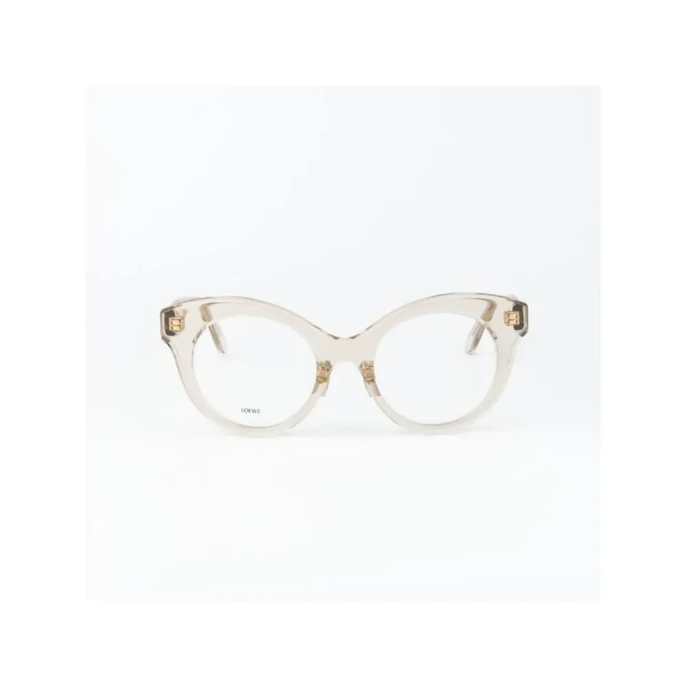 Loewe CURVY Women Eyeglasses Beige Round LW50074F 057 NEW AUTHENTIC